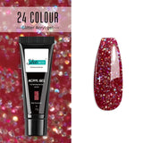 Glittery Builder UV Gel For Quick Extension 02 - Red Summer