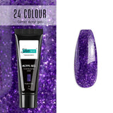 Glittery Builder UV Gel For Quick Extension 13 - Purple Glitter