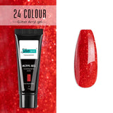 Glittery Builder UV Gel For Quick Extension 15 - Dark Red Glitter