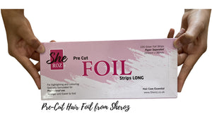 Pre Cut Foil Strips For Hair Colouring, Tinting & Dyes 100 x Long Sheets