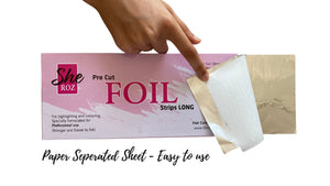 Pre Cut Foil Strips For Hair Colouring, Tinting & Dyes 100 x Long Sheets