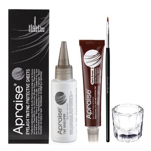 Apraise Professional DARK BROWN Eyelash & Eyebrow Tint Full Kit