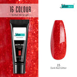 Glittery Builder UV Gel For Quick Extension 15 - Dark Red Glitter